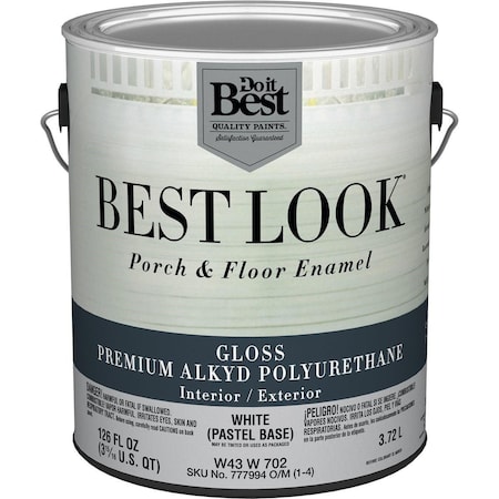 All-Source Best Look 1 Gal. White Pastel Base Polyurethane Gloss Porch & Floor Enamel W43W00702-16